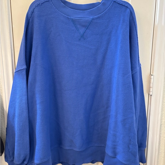 aerie Tops - NWOT Blue Ribbed Aerie Sweatshirt